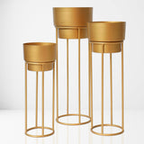 Gold Metal Planters - Pack of 3