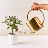 Metal Watering Can Antique Gold 1.5 Liter