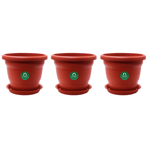 Colorful Designer made planters - Round Pot with Saucer