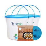 TrustBin - Indoor composter kit for a family of 4 members (Set of three 14ltrs bins)