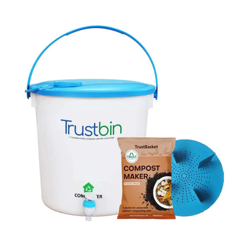 BEST HOME & KITCHEN WASTE COMPOST BIN IN INDIA - TrustBin - Indoor composter trial/starter kit ( 14Ltrs )