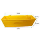 Rectangular Railing Planter - Yellow and Teal (23 Inch) - Set of 2