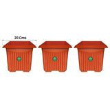 SMALL POTS AND PLANTERS ONLINE - UV Treated Square Plastic Planter (8 inches)