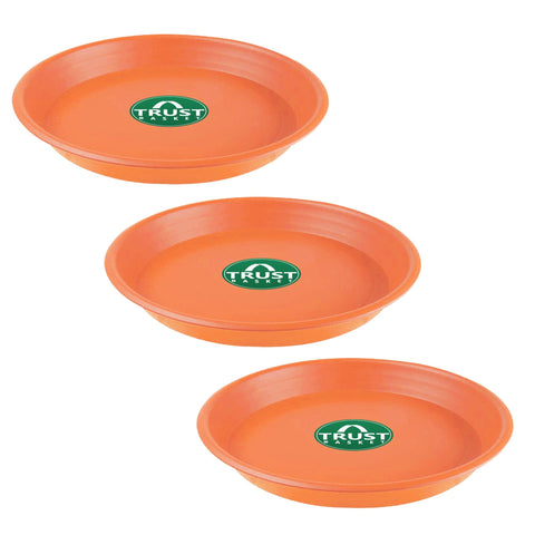 Plastic Plant Pots India - TrustBasket UV Treated 6.4 inch Round Bottom Tray(Plate/Saucer) Suitable for 10 inch Round Plastic Pot