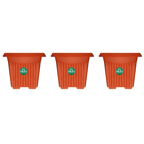 Best Plastic Pots Online - UV Treated Square Plastic Planter(12 Inch)