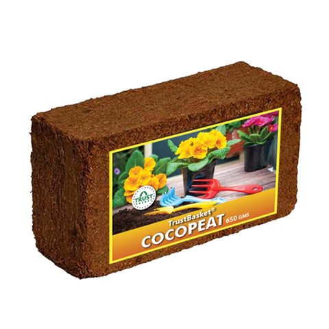 Garden Equipment & Accessories Online - Coco Peat Block(650 grams)-Expands To 8 Litres Of Coco Peat Powder