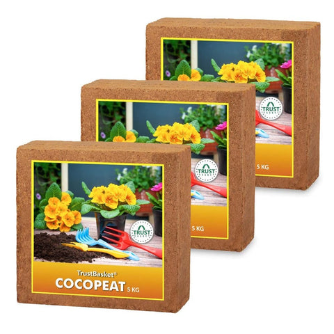 Garden Equipment & Accessories Online - COCOPEAT BLOCK - EXPANDS TO 225 LITRES OF COCO PEAT POWDER (Set of Three 5kg blocks)