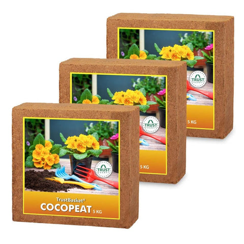 COCOPEAT BLOCK - EXPANDS TO 225 LITRES OF COCO PEAT POWDER (Set of Three 5kg blocks)