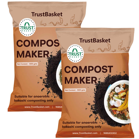 TrustBin- Best Indoor composter for your home - Set of 2 BOKASHI Compost Maker powder - 500gms