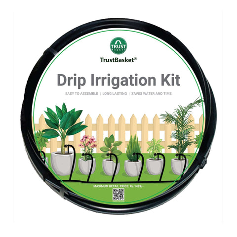 Garden Watering Equipments - TrustBasket Drip Irrigation Garden Watering Kit for 10 Plants