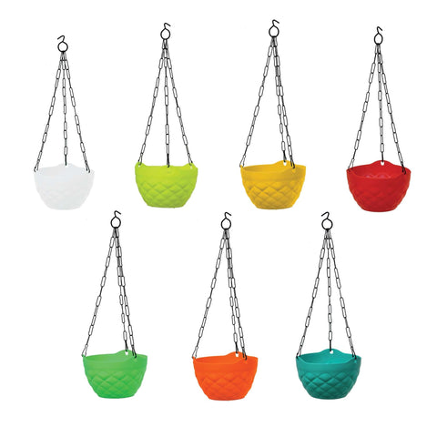 Colorful Designer made planters - Diamond Hanging Basket Mixed Colours (Set of 5)