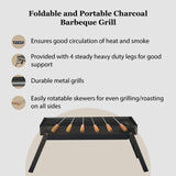 TrustBasket Foldable Barbeque Grill with six skewers for grilling
