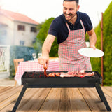 TrustBasket Foldable Barbeque Grill with six skewers for grilling