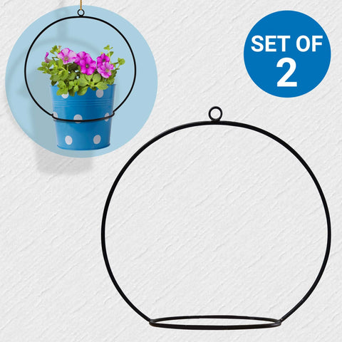 Colorful Designer made planters - Wall Hanging Round Planter Holder - Set of 2