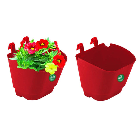 Colorful Designer made planters - VERTICAL GARDENING POUCHES(Small) - Red