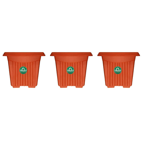 Best Plastic Pots Online - UV Treated Square Plastic Planter(14 Inch)
