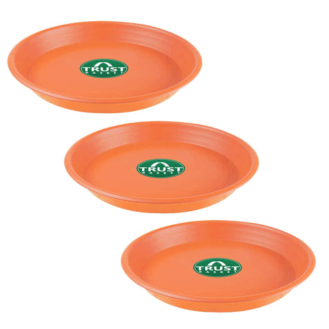 Plastic Plant Pots India - TrustBasket UV Treated 4.5 inch Round Bottom Tray(Plate/Saucer) Suitable for 6 inch Round Plastic Pot