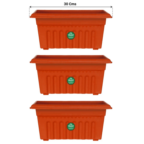 Rectangular Planters Online India - UV Treated Rectangular Plastic Planters (12 inches)