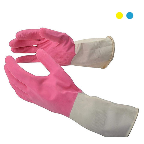 Gardening Products Under 299 - Gardening Reusable Rubber Hand Gloves For Washing, Cleaning Kitchen and Garden (Assorted colors)