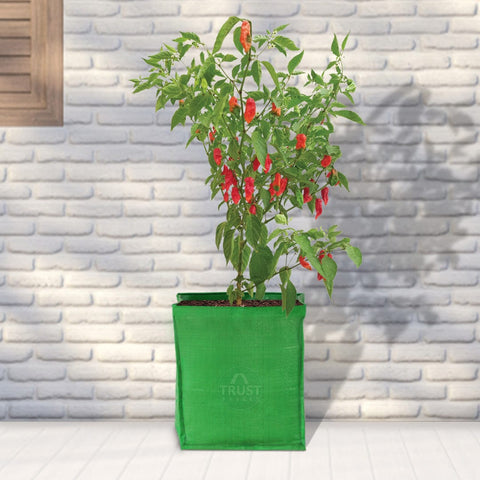 Best Plastic Flower Pot in India - HDPE Square Grow Bag-12*12*12