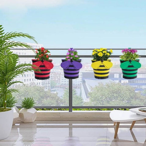 Best Metal Flower Pots in India - Bumble Bee Planters Set - 4