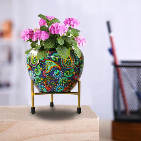 Colorful Designer made planters - Blue Bell Flower Planter
