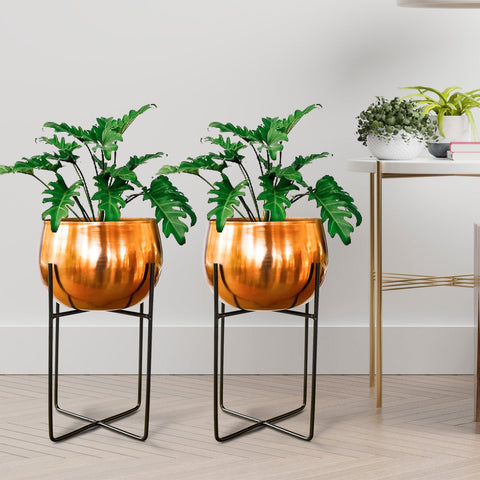 Mid Century Pots with Stands - Garland Planter - Set of 2