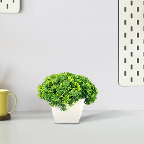 Garden Décor Products - Artificial Potted Mushroom Green Shrub