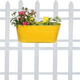 Oval railing planter -yellow
