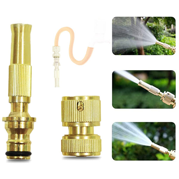 TrustBasket Brass Water Spray Nozzle Half-inch | High Pressure Nozzle Spray Water Gun | For Gardening, Bike & Car Wash, Window Deck Cleaning, Pet Bathing