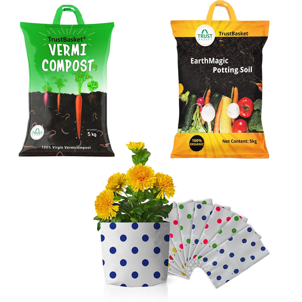 vermicompost potting mix TrustBasket Combo Enriched Organic Earth Magic Potting Soil + Pure & O