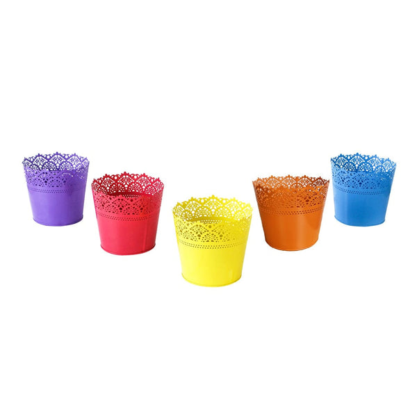 Lace Planter-Set of 5 (Yellow, Teal, Red, Orange, Purple)