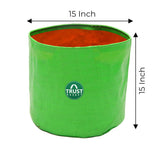 TrustBasket Indigo Anti Rust Metal Plant Stand + HDPE Round Grow Bags (Set of 5) - 15"