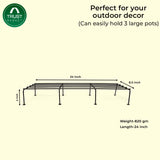TrustBasket Indigo Anti Rust Metal Plant Stand + HDPE Round Grow Bags (Set of 5) - 15"