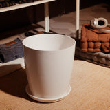 Blossom Solid White Flower Pot with Saucer