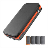 20000mAh Solar Power Bank, 4 Solar Panels, 2 USB & 1 Type C Output for 3 Device Charging, 3 Mode LED Flashlight,Rugged and Compact