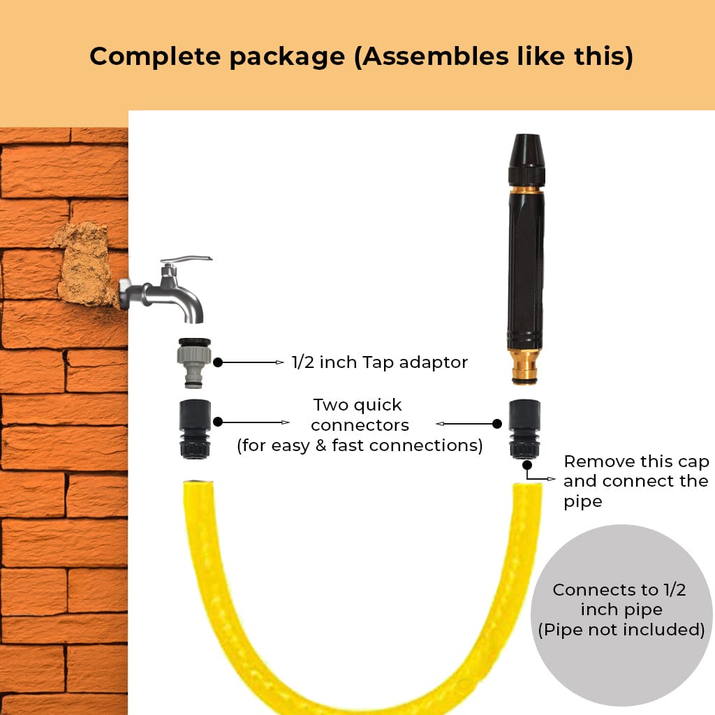 TrustBasket Plastic Water Spray Gun Nozzle for ½ inch Hose Pipe High