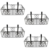 TrustBasket Iron Hanging Railing Planter Shelf Basket with Hanging Hooks