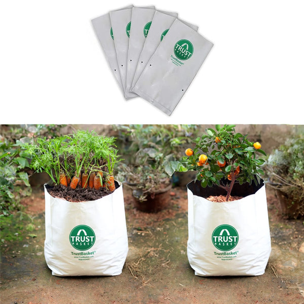 TrustBasket UV Treated Poly Grow Bags for Terrace Gardening| LDPE Grow Bags for Balcony