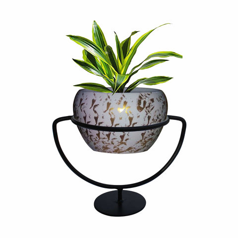 Trophy Planter Stand with look like Ceramic Metal Bowl