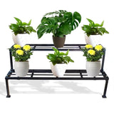 2 Step Stand for Multiple Plants and Pots Stand, Indoor Shelf Holder Rack, Gardening Stand, Indoor/Outdoor (Black)