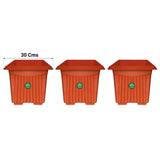 LARGE SIZE GARDEN POTS & PLANTERS ONLINE - UV Treated Square Plastic Planter(12 Inch)