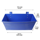 Rectangular Railing Planter - Yellow and Dark Blue (12 Inch) - Set of 2