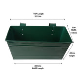 Rectangular Railing Planter - Green (12 Inch) - Set of 2