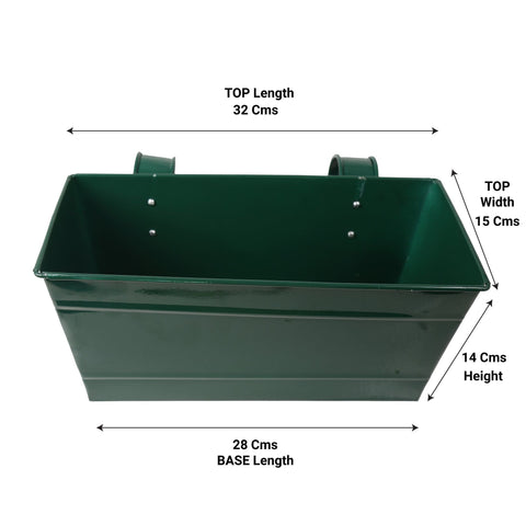 Rectangular railing planter (Green, Ivory, Red, Magenta) 12 inch - Set of 4