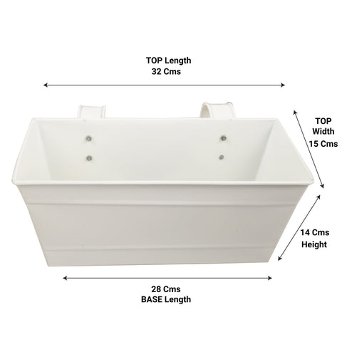 Rectangular Railing Planter -Ivory(12 Inch)