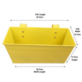 Rectangular Railing Planter (Red, Yellow, Blue And Magenta )12 Inch - Set of 4