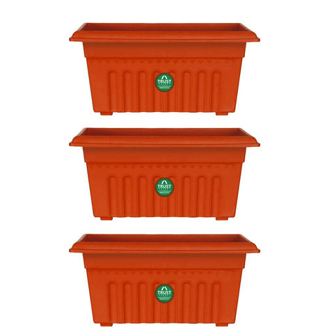 OUTDOOR PLANT POTS AND PLANTERS Online - UV Treated Rectangular Plastic Planter (18 inches)