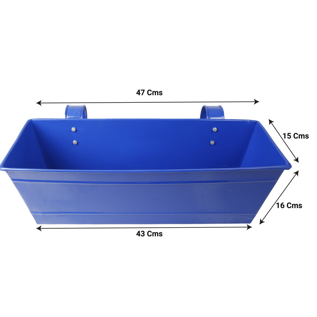 Buy Rectangular Railing Planter Blue (18 Inch) Online in IndiaTrustBasket
