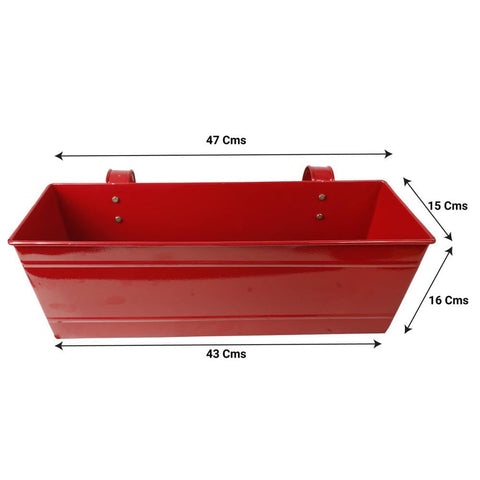 Rectangular Railing Planters Red and Yellow (18 Inch) - Set of 2